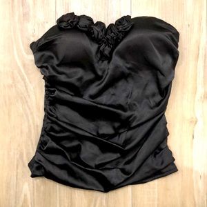 Black satin corset